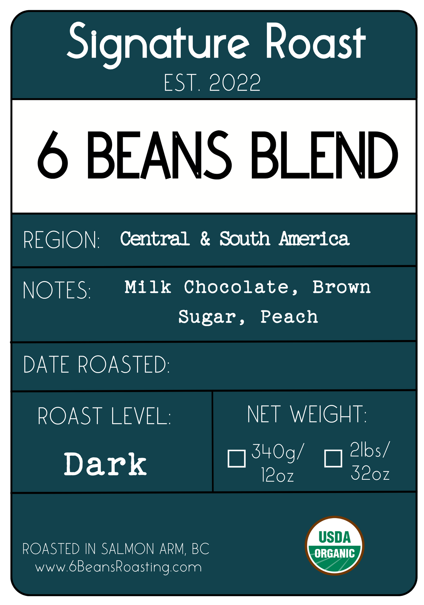 6 Beans Signature Blend - Organic
