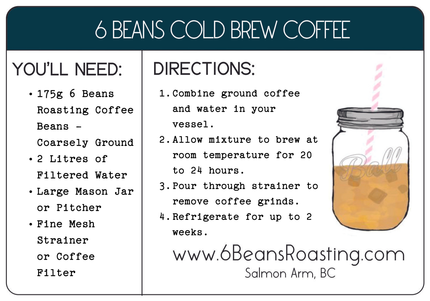 6 Beans Shu Brew | Cold Brew